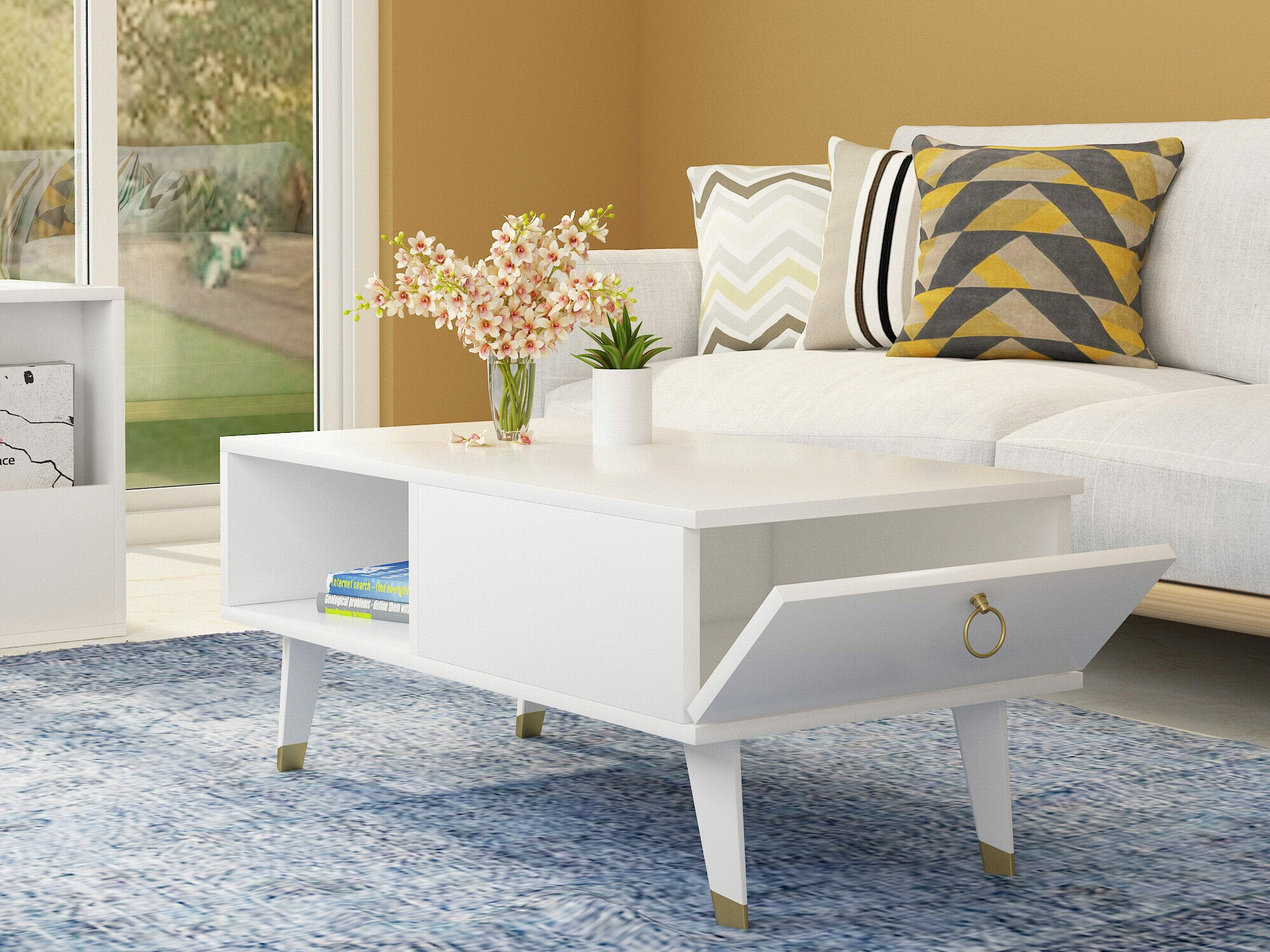 Žurnālu galdiņš Kailua 1872 (Balts)