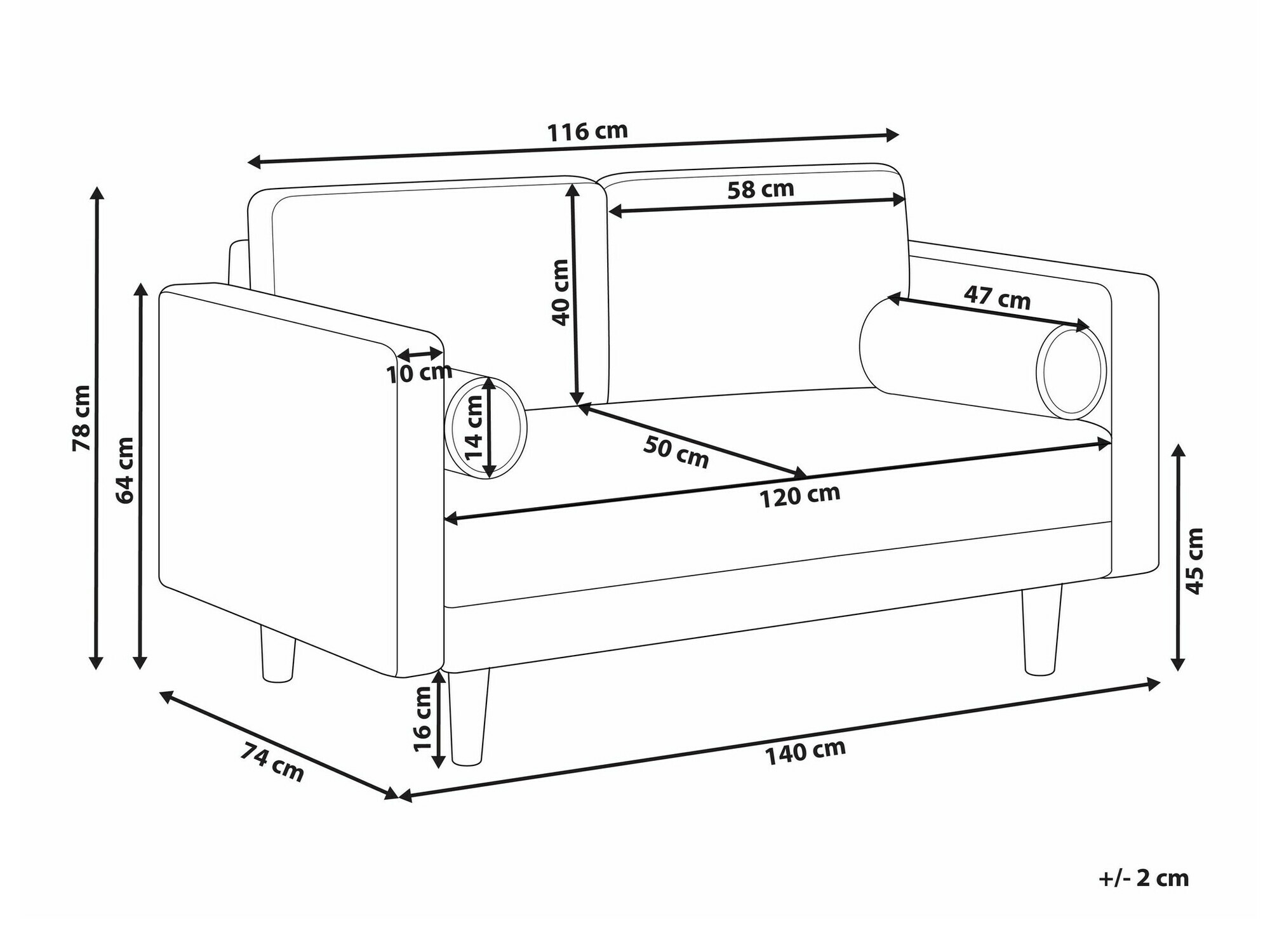 Dīvāns Berwyn 1733 (Taupe)