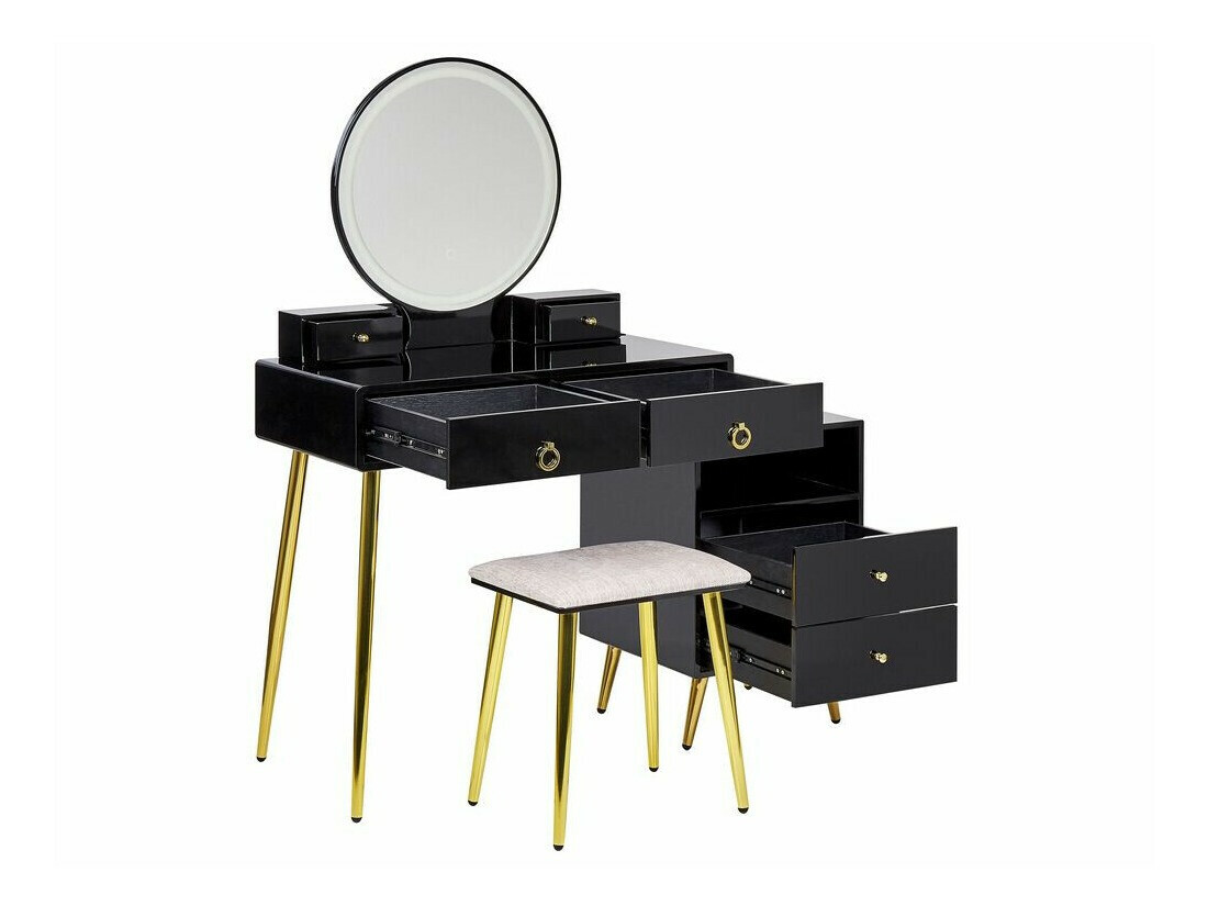 Макияжный столик Berwyn 1731 (Чёрный + Золотой)