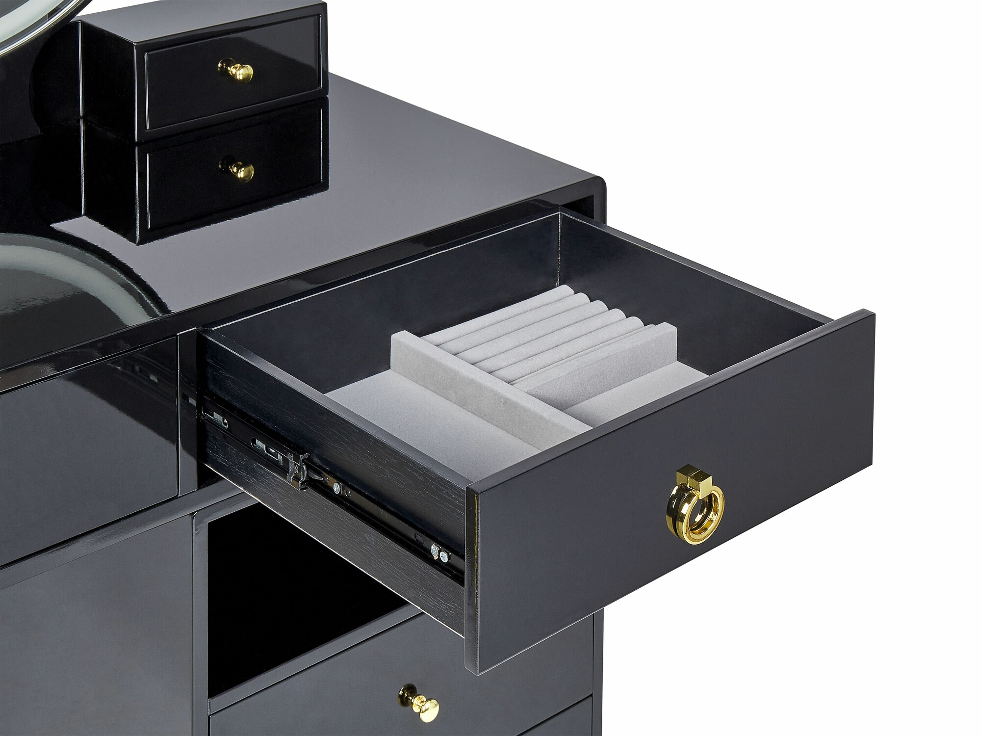 Макияжный столик Berwyn 1731 (Чёрный + Золотой)