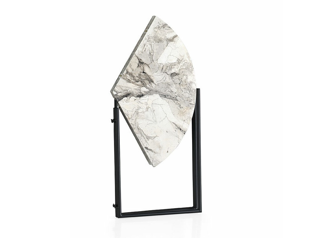 Salokāms galds Kailua 424 (Balts marmors + Melns)