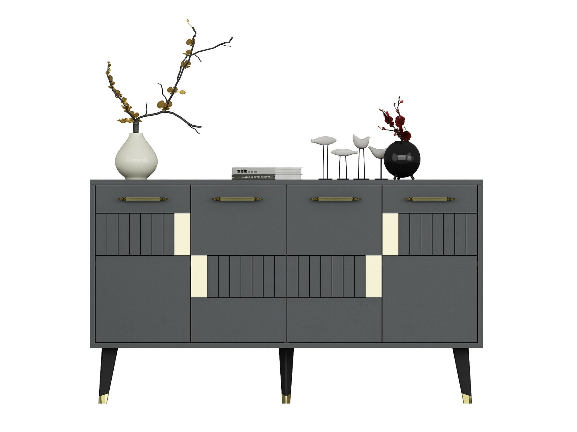 Skapis Kailua 1882 (Antracīts + Zelta)