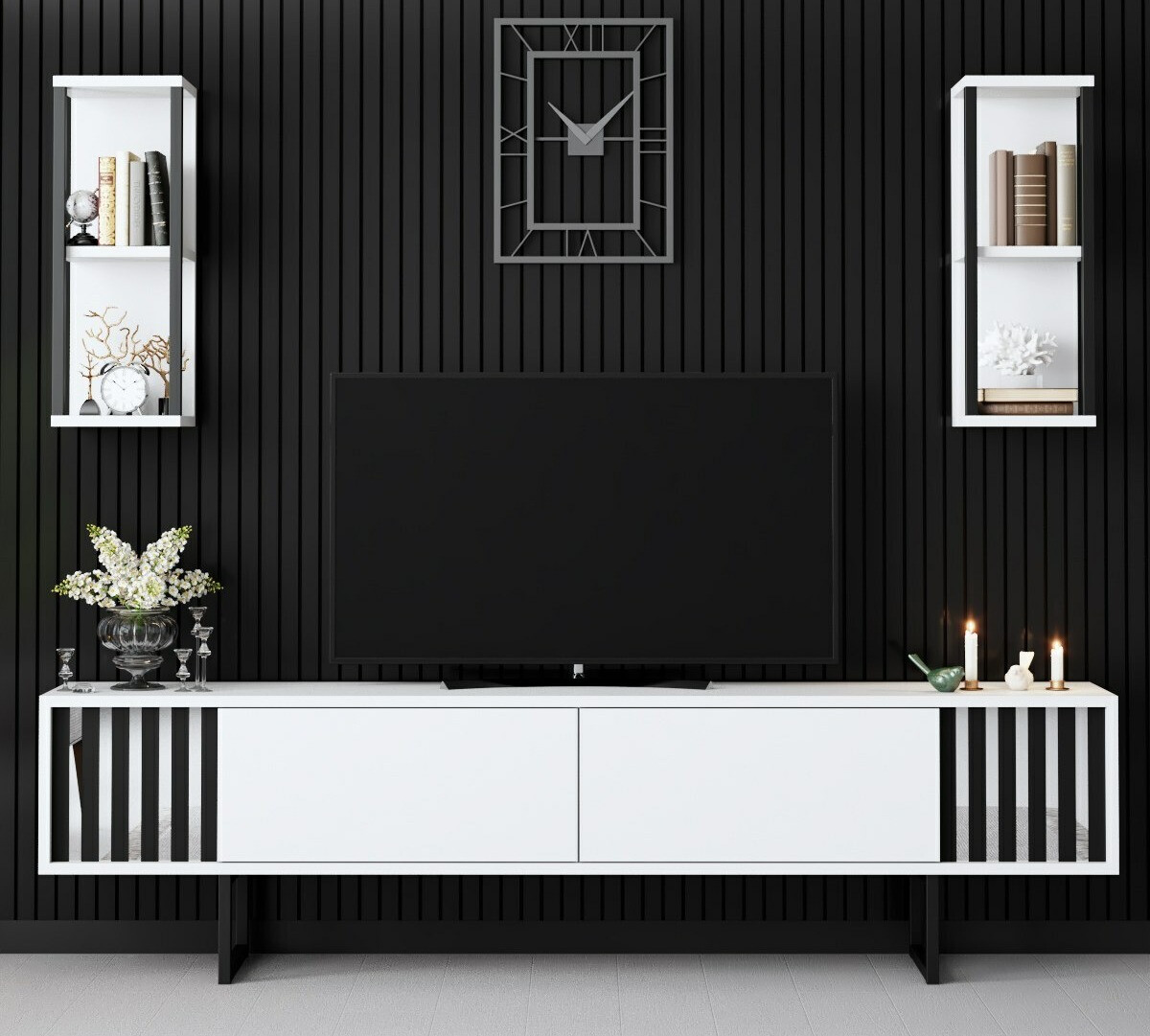 Viesistabas komplekts Kailua 2398 (Balts)