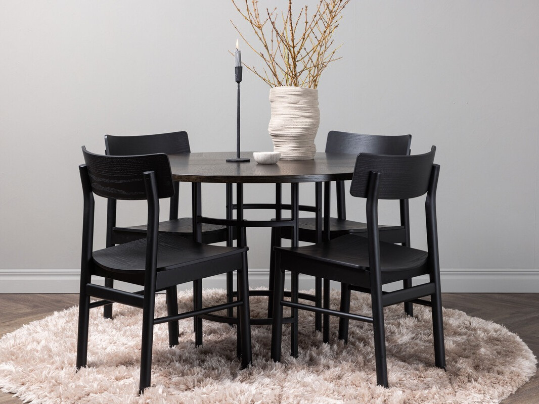 Обеденный гарнитур Dallas 4336 (Чёрный + Коричневый)