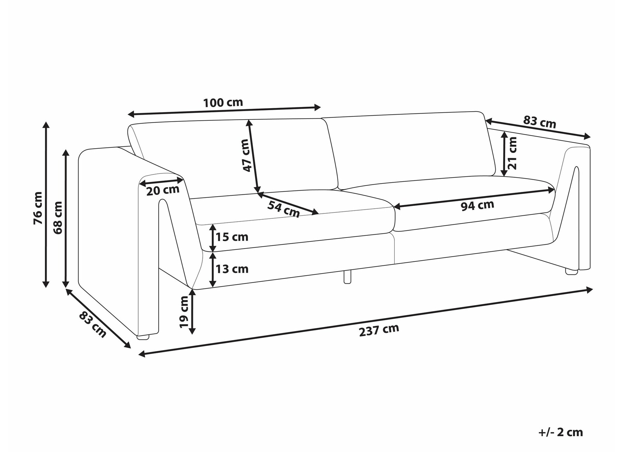 Dīvāns Berwyn 1726 (Pelēks)