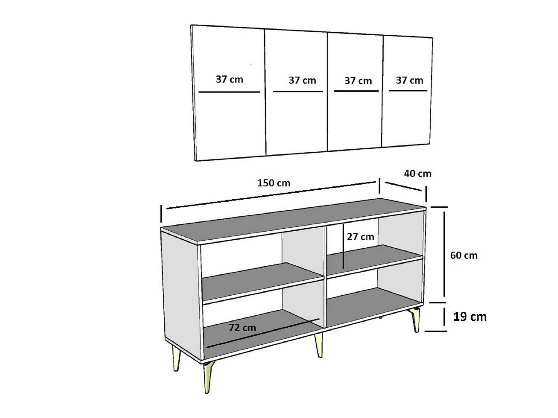 Шкафчик Kailua 1886 (Белый + Золотой)