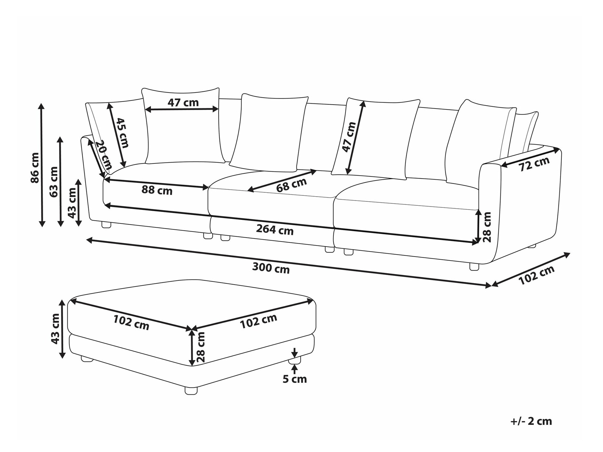 Комплект мягкой мебели Berwyn 1741 (Светло-серый)