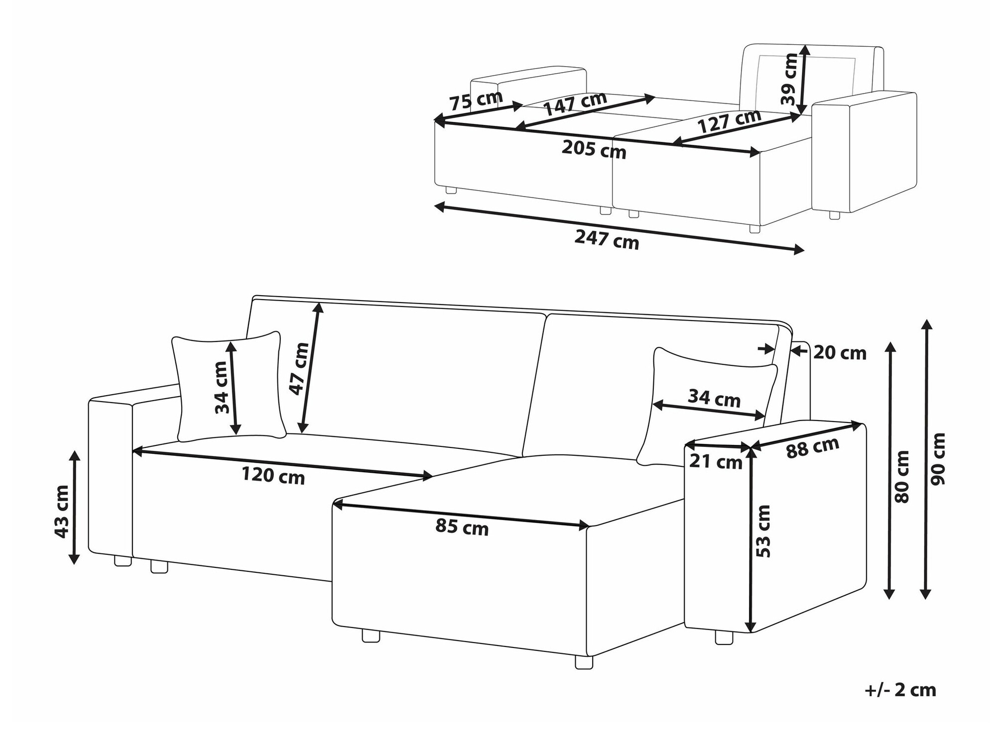 Stūra dīvāns Berwyn 1740 (Bēšs)