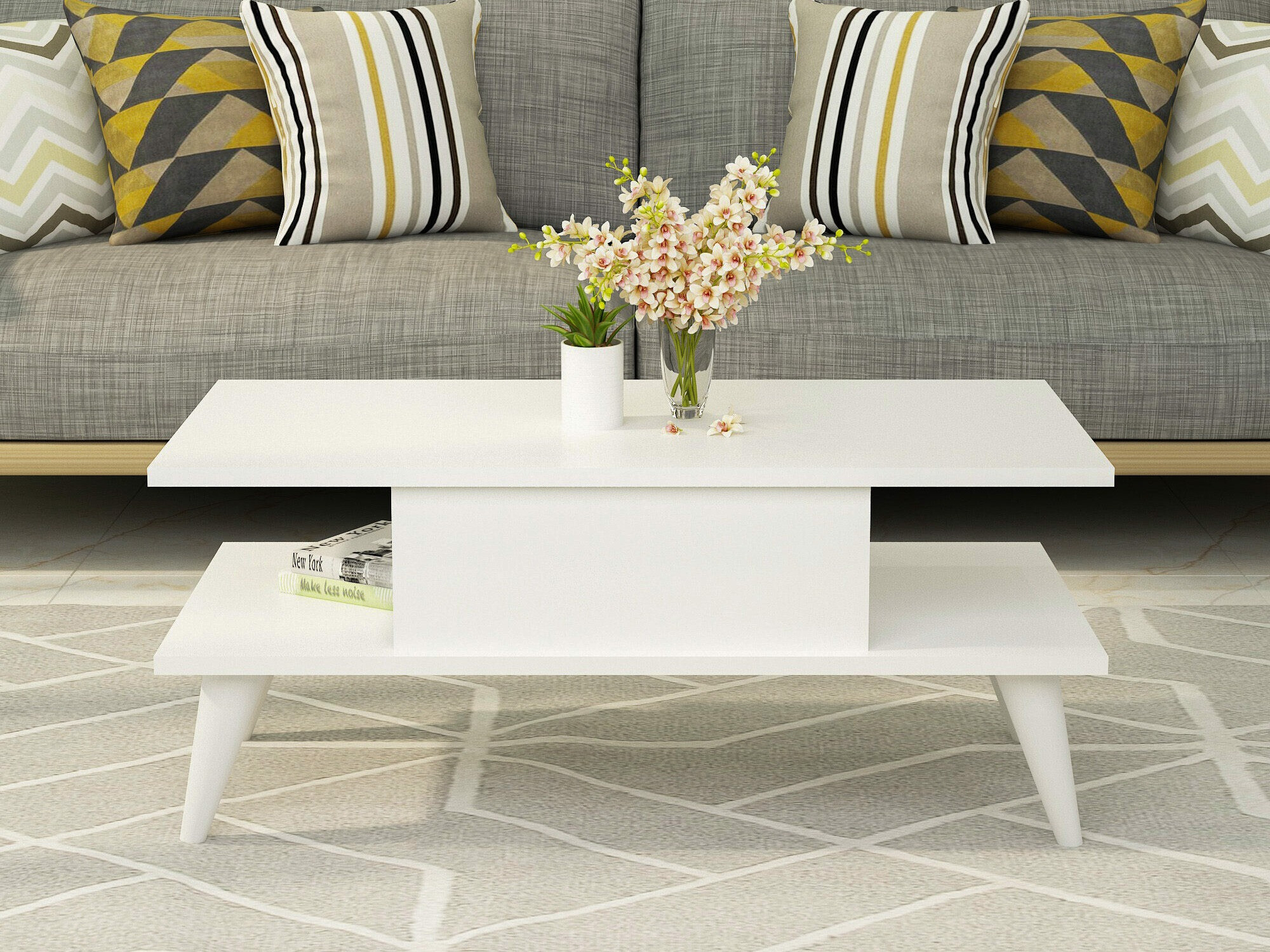 Žurnālu galdiņš Kailua 1894 (Balts)