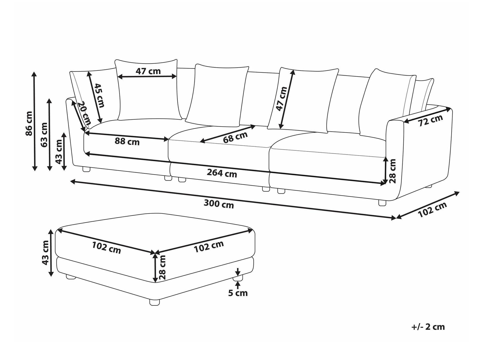 Комплект мягкой мебели Berwyn 1741 (Белый)