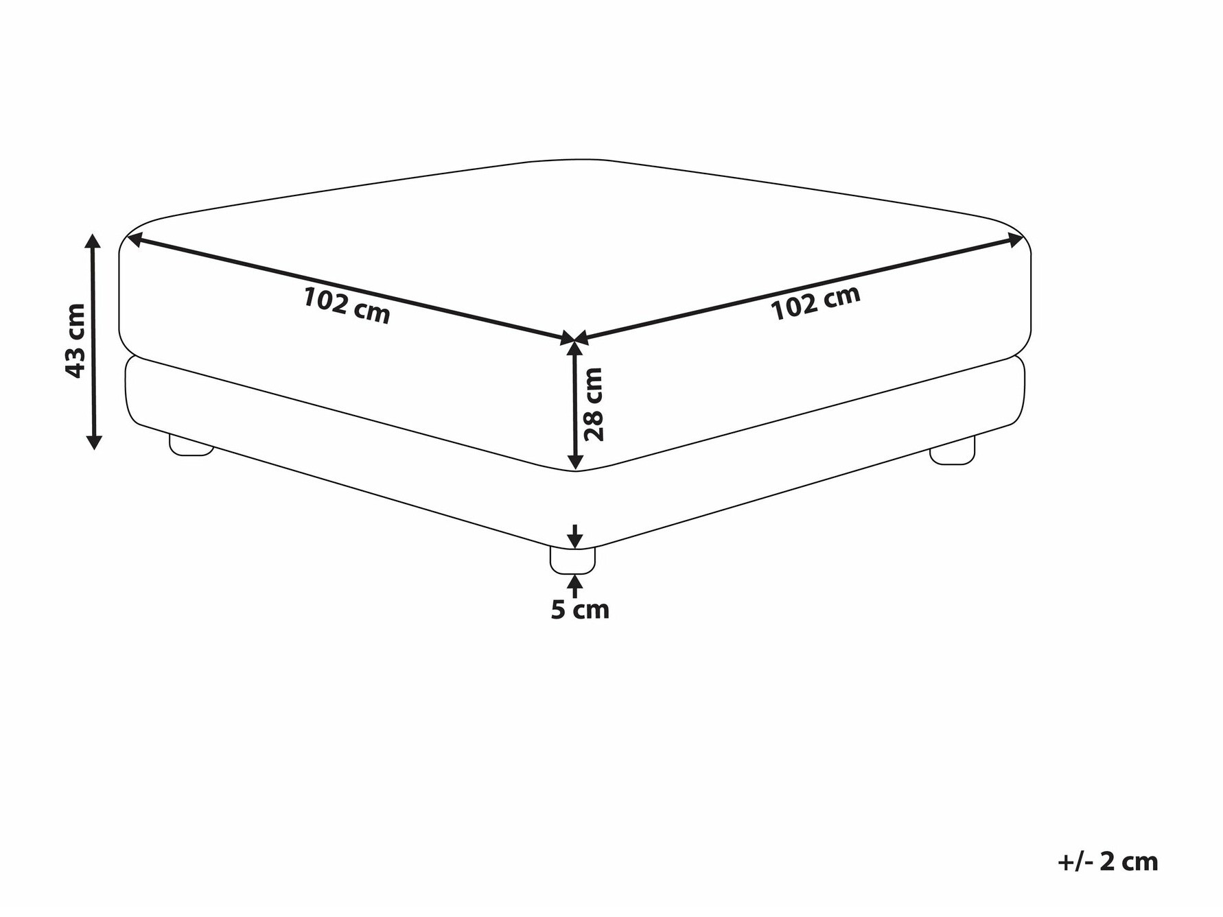 Pufs Berwyn 1745 (Gaiši pelēks)