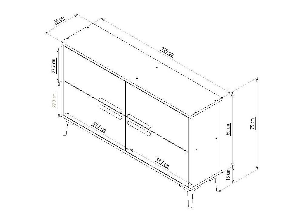 Шкафчик Kailua 1955 (Антрацит)