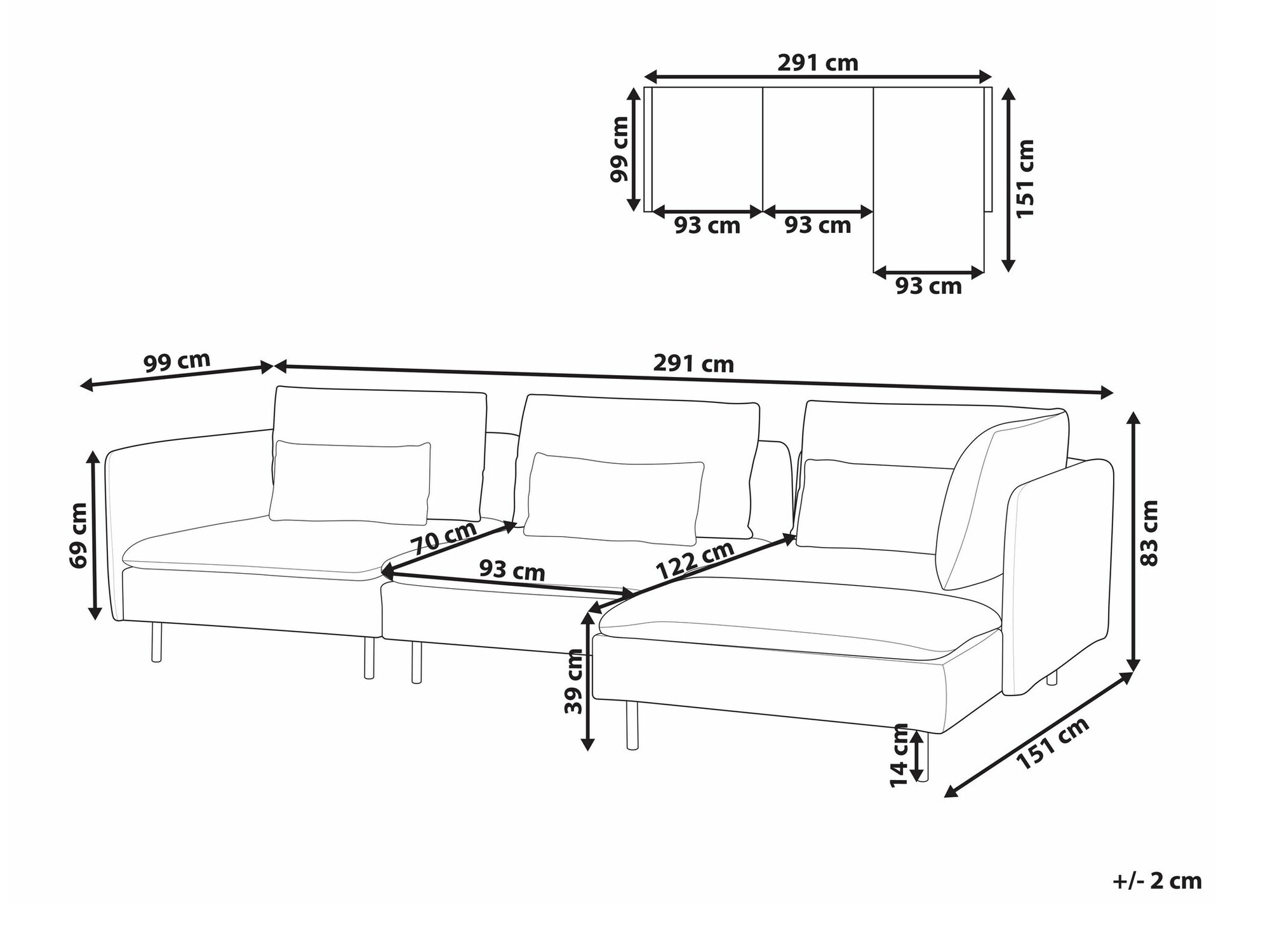 Stūra dīvāns Berwyn 1746 (Gaiši pelēks)