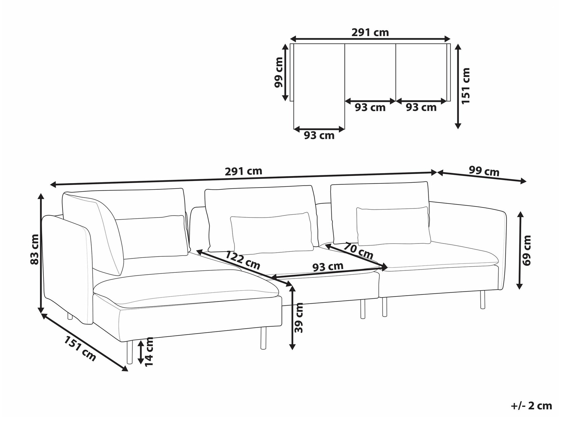 Stūra dīvāns Berwyn 1746 (Gaiši pelēks)