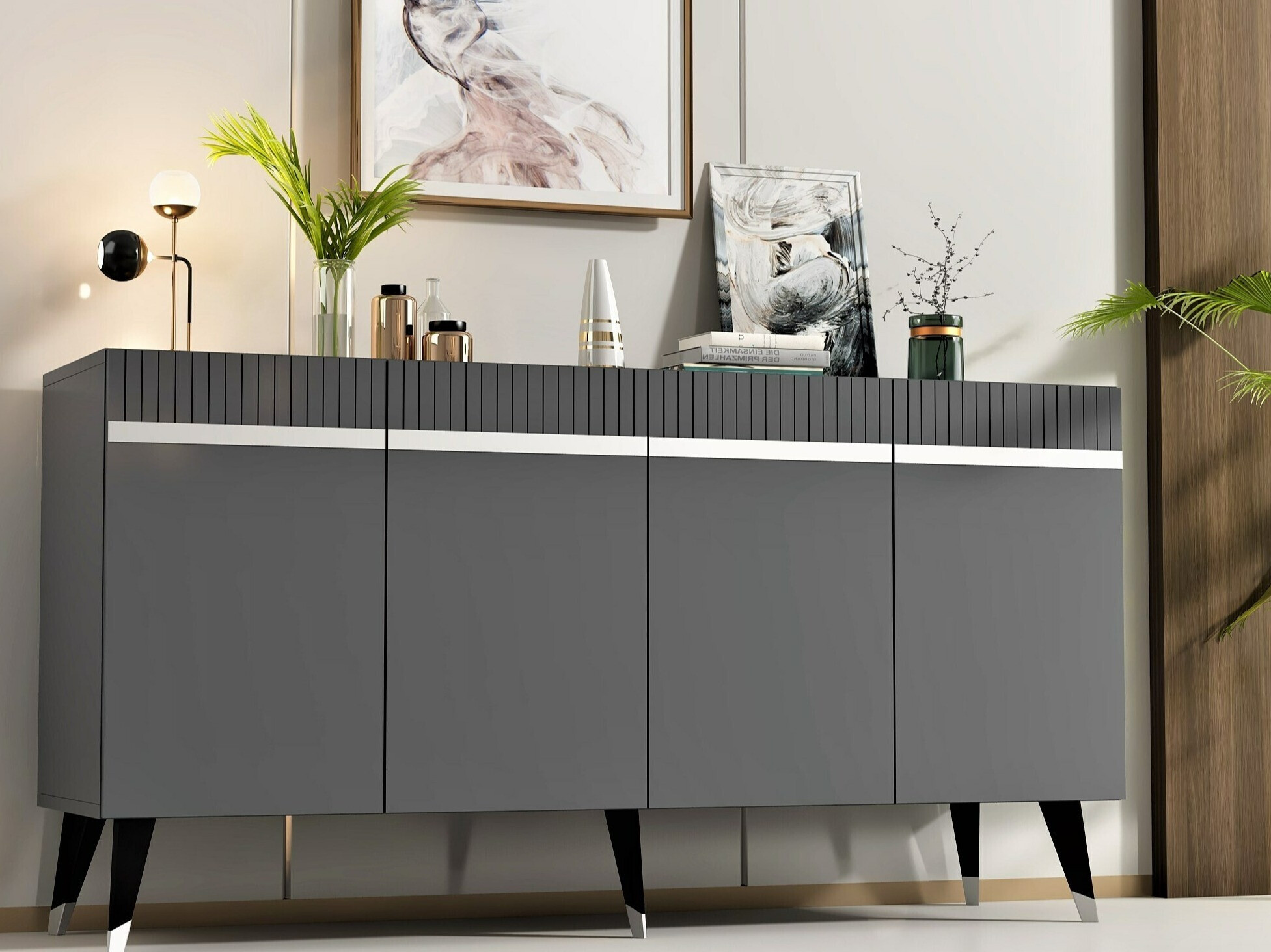 Шкафчик Kailua 1915 (Антрацит + Серебряный)