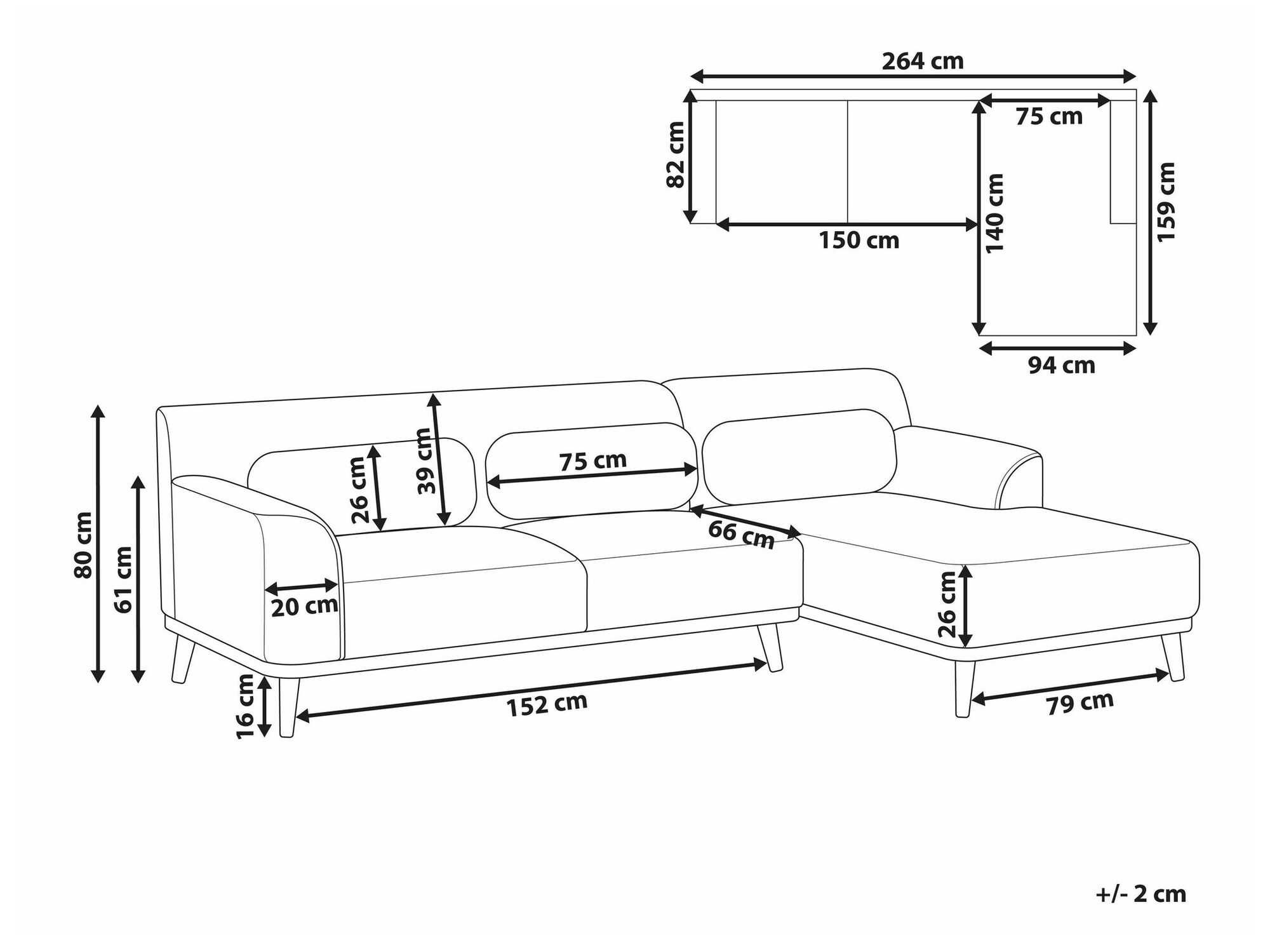Stūra dīvāns Berwyn 1747 (Tumši zaļš)