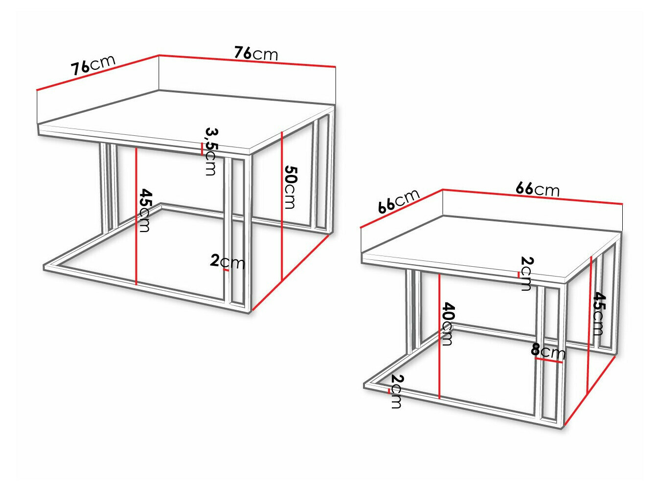 Комплект журнальных столиков Oswego 110 (Чёрный)