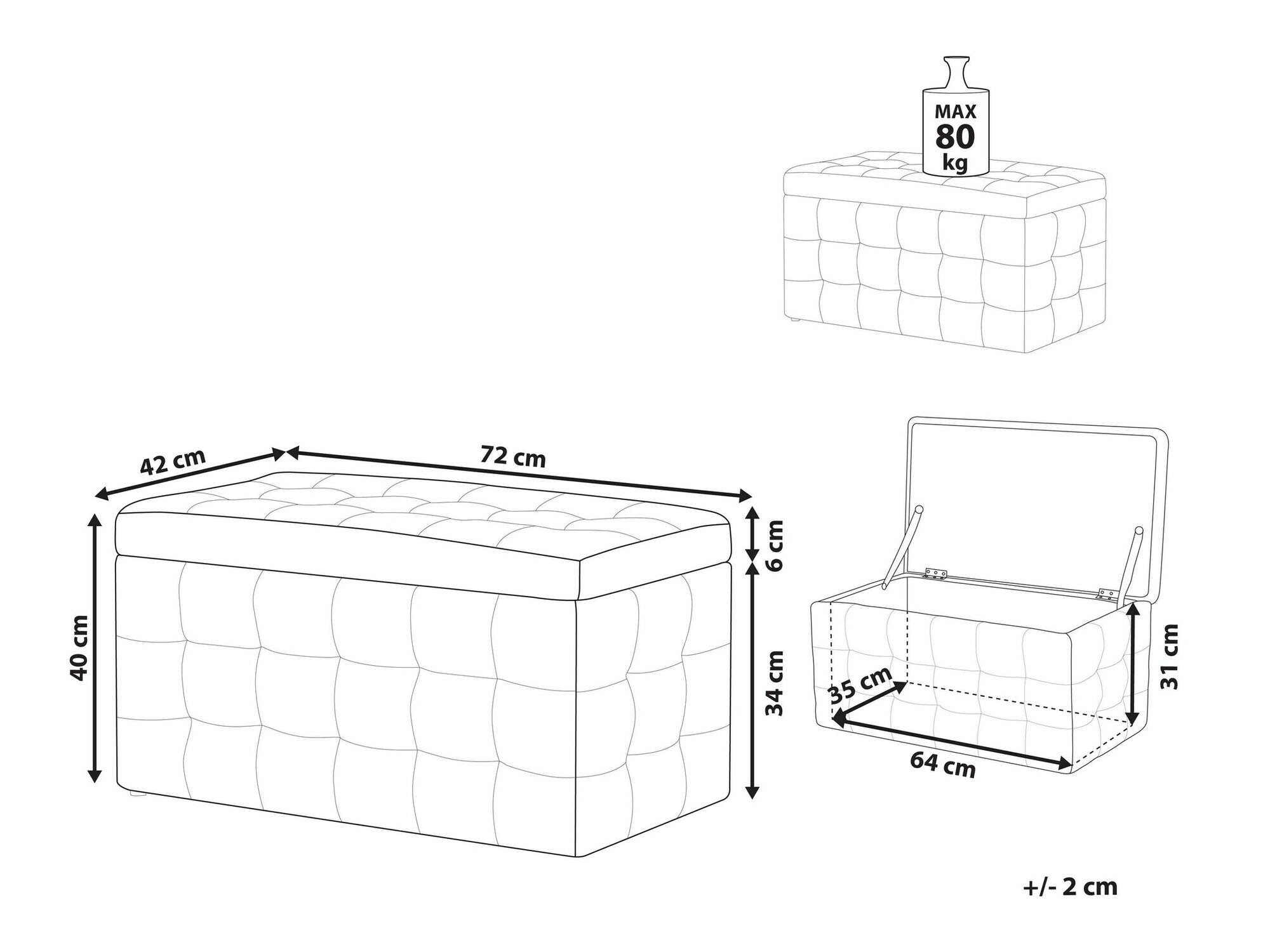 Mīkstais sols Berwyn 1753 (Balts)