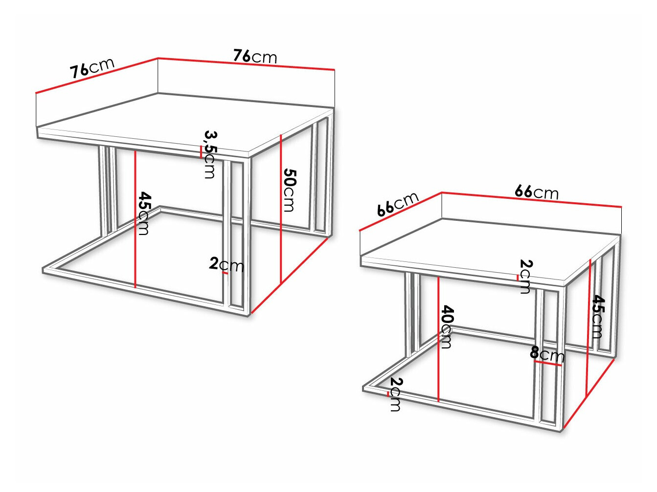 Žurnālu galdiņu komplekts Oswego 110 (Melns + Zelta)