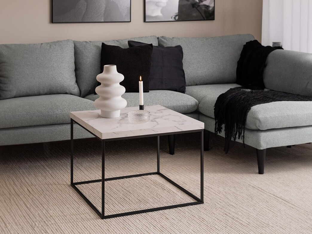 Журнальный столик Norsica 768 (Чёрный + Белый мрамор)