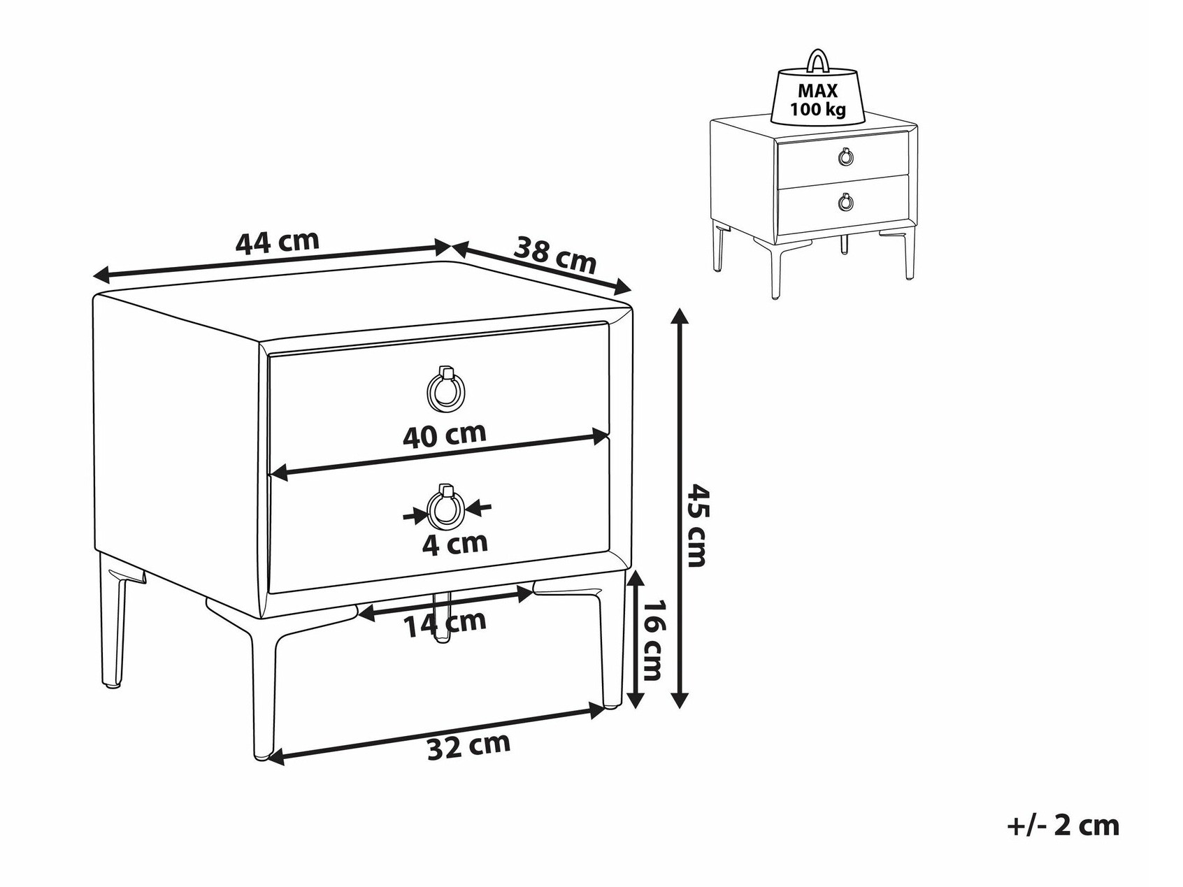 Прикроватная тумбочка Berwyn 305 (Taupe)