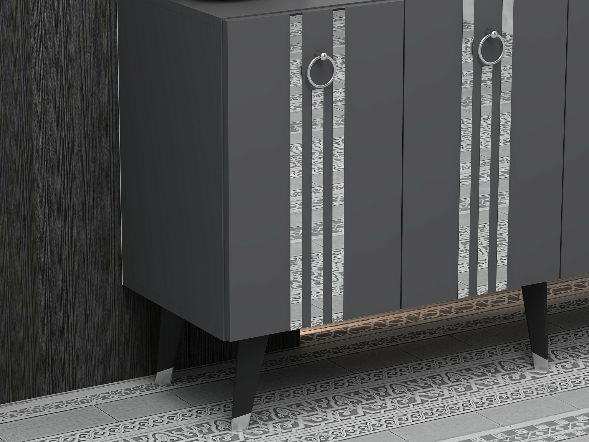 Шкафчик Kailua 1970 (Антрацит + Серебряный)