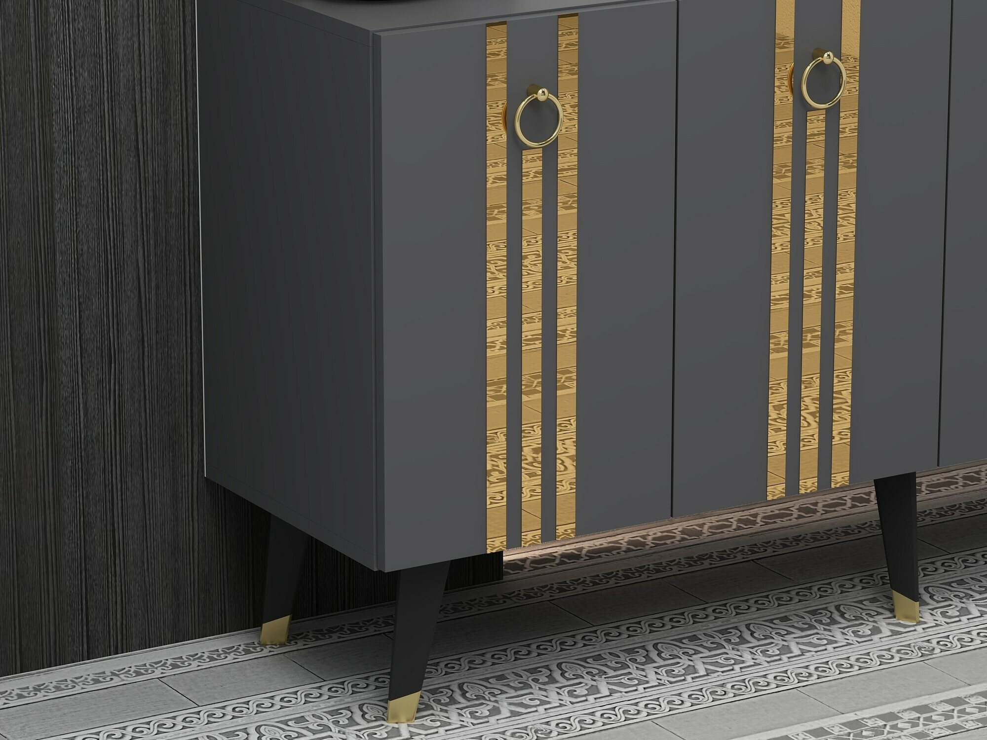 Шкафчик Kailua 1970 (Антрацит + Золотой)