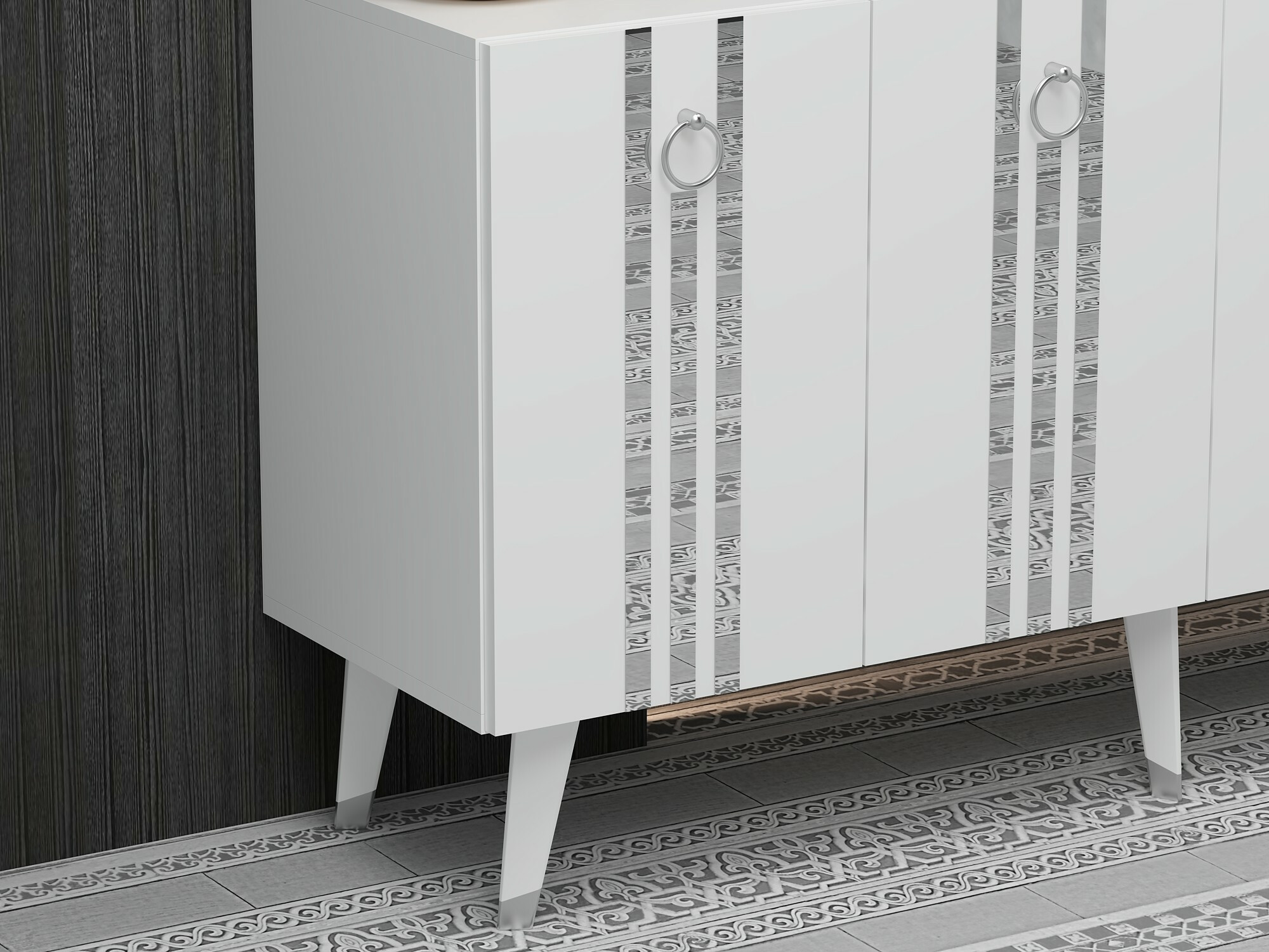 Шкафчик Kailua 1970 (Белый + Серебряный)