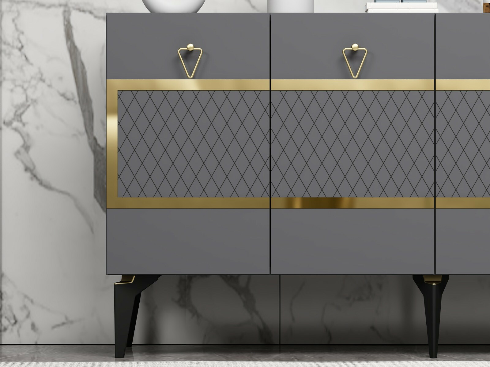 Шкафчик Kailua 1972 (Антрацит + Золотой)