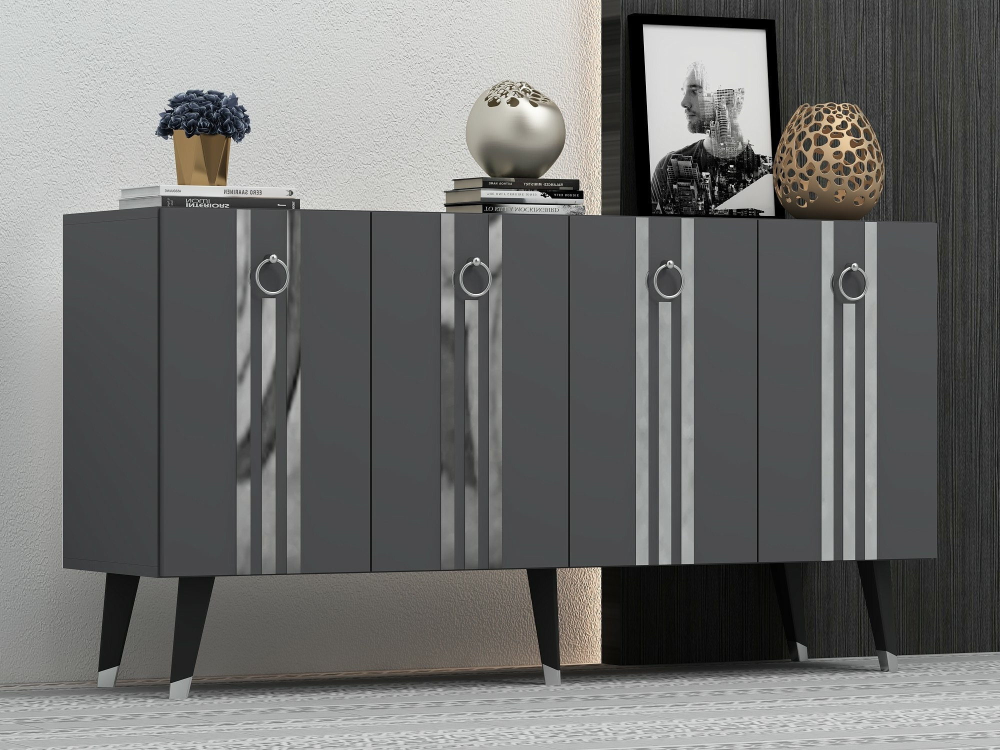 Skapis Kailua 1970 (Antracīts + Sudraba)