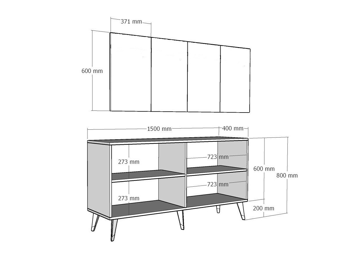 Skapis Kailua 1970 (Antracīts + Sudraba)