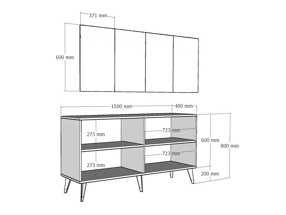 Skapis Kailua 1970 (Antracīts + Zelta)