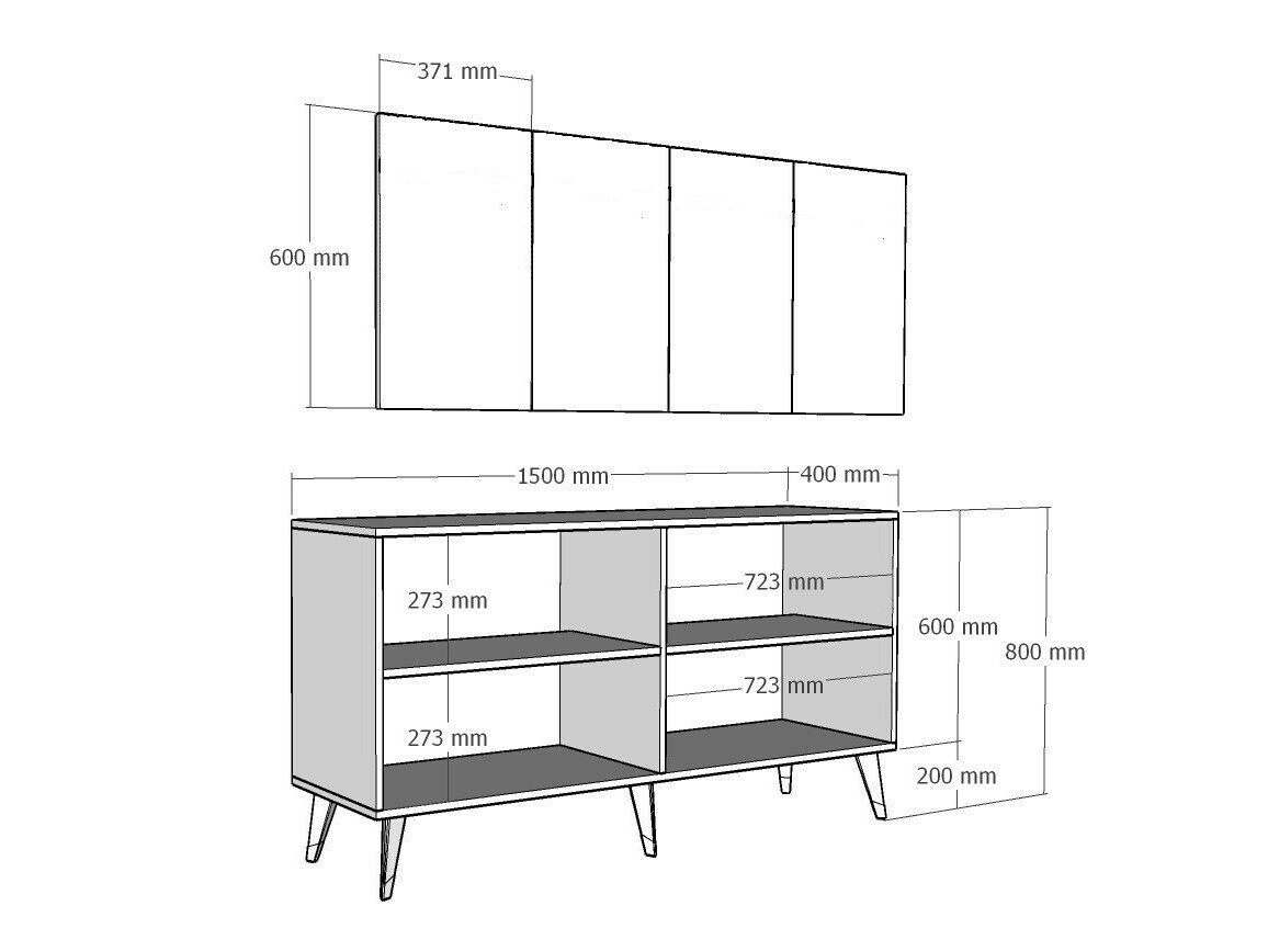 Skapis Kailua 1970 (Balts + Zelta)