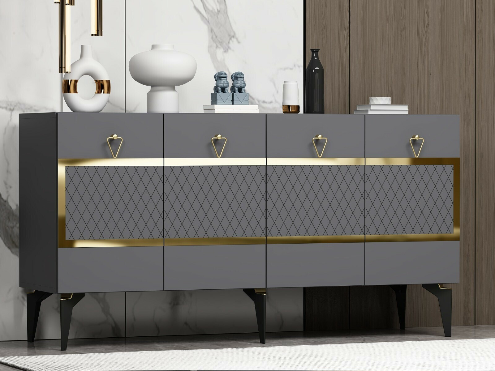 Skapis Kailua 1972 (Antracīts + Zelta)