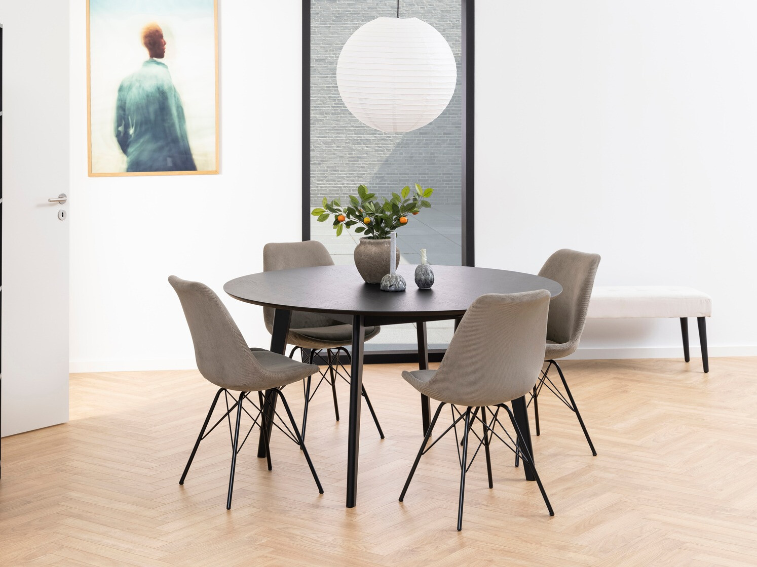 Ēdamistabas komplekts Norsica 505 (Bēšs + Melns)