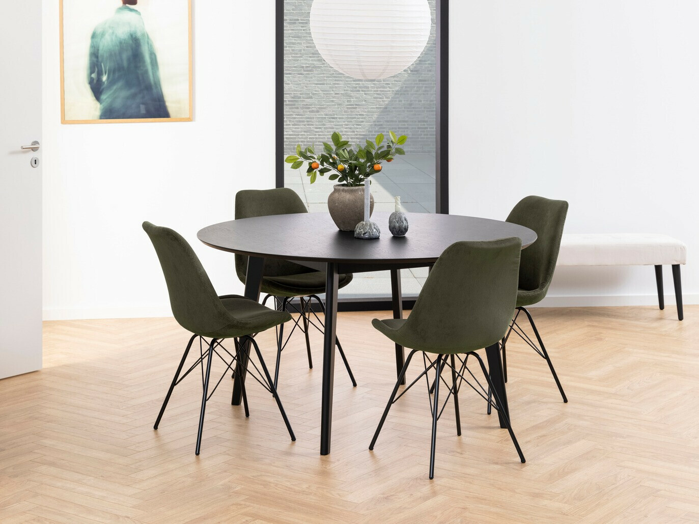 Ēdamistabas komplekts Norsica 505 (Haki + Melns)