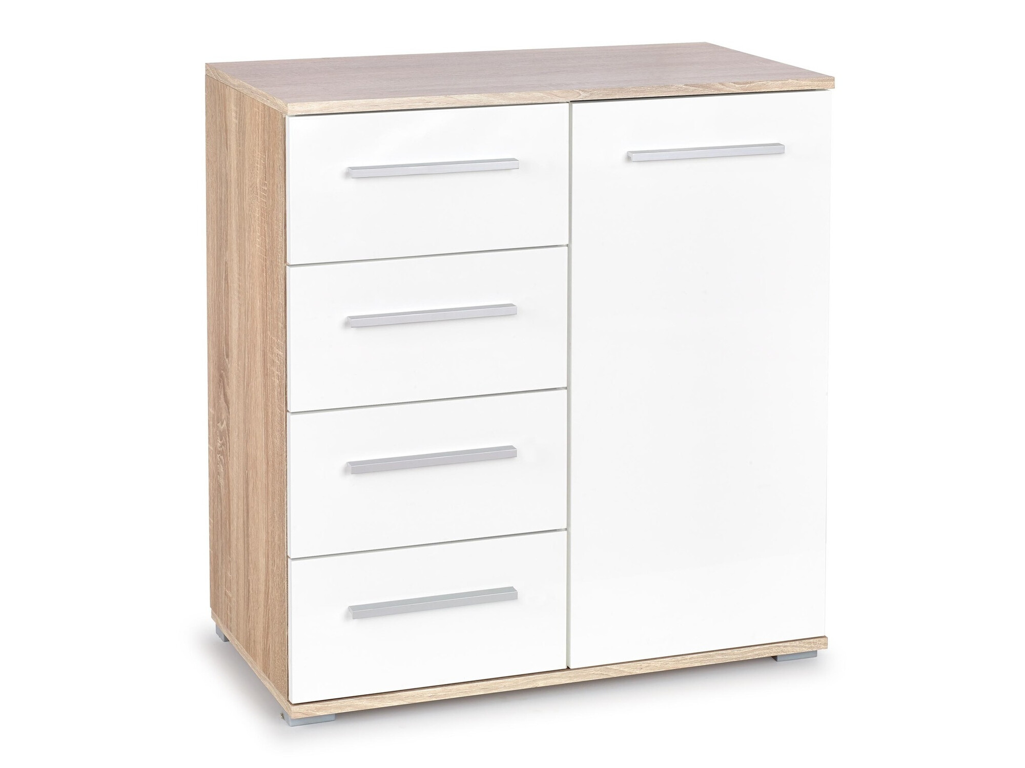 Kомод Cirveso 101 (Сонома Дуб + Глянцевый белый)
