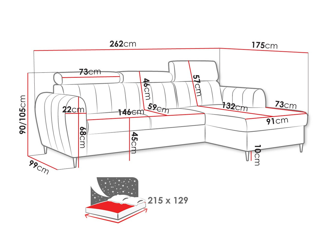 Stūra dīvāns Temple 126 (Paros 2)