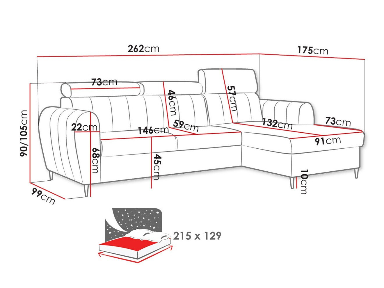 Угловой диван Temple 126 (Paros 2)