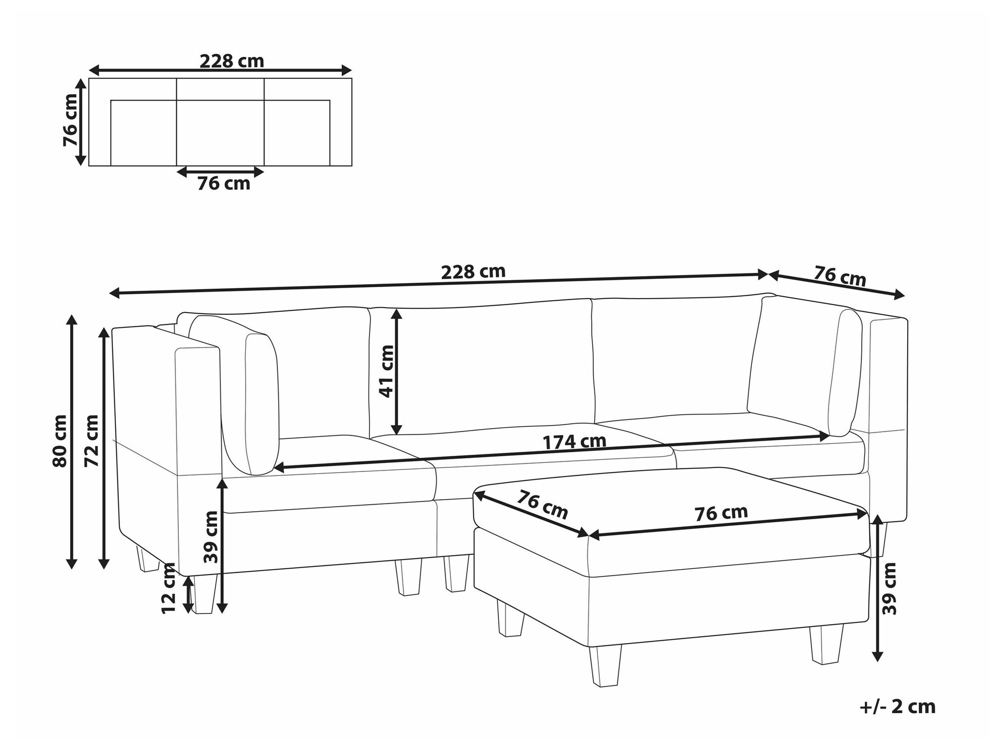 Модульный диван Elbmeli 100 (Бежевый)