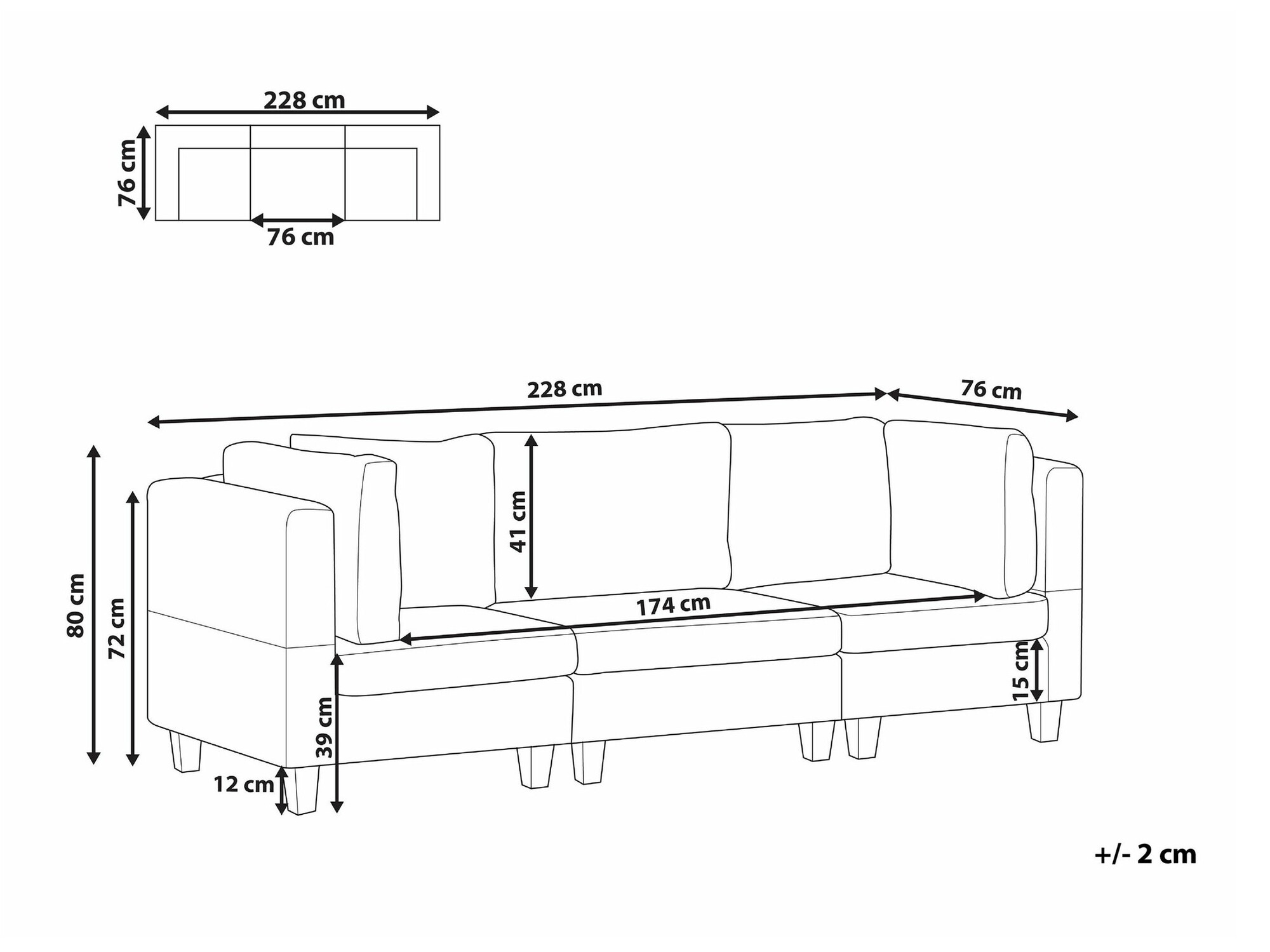 Модульный диван Elbmeli 100 (Коричневый)