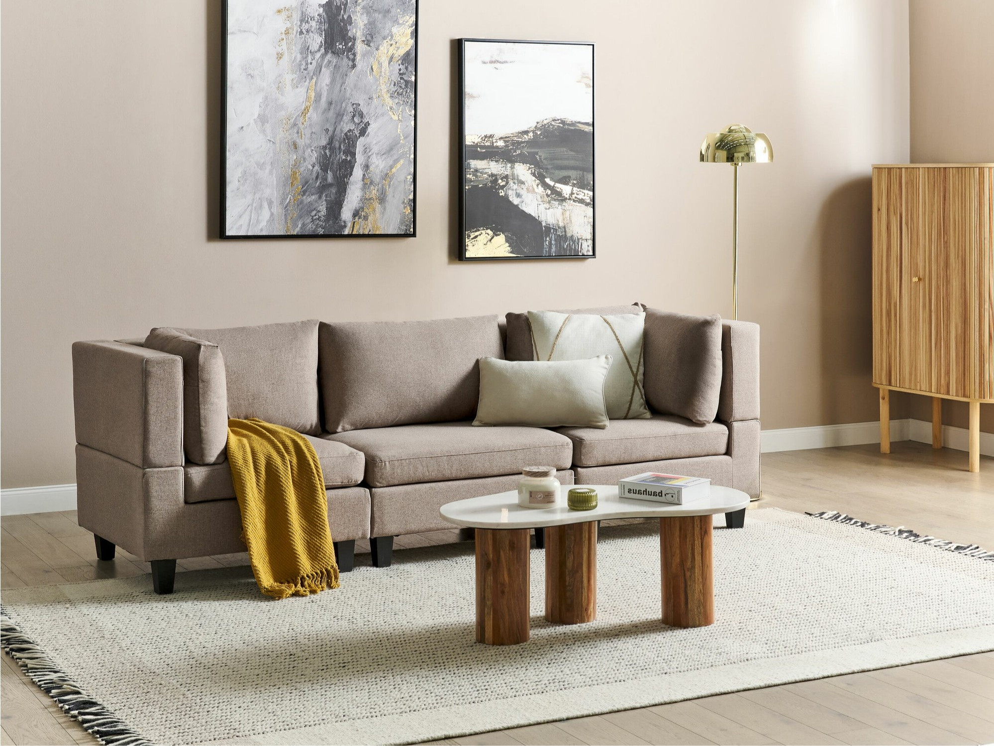 Moduļu dīvāns Elbmeli 100 (Brūns)