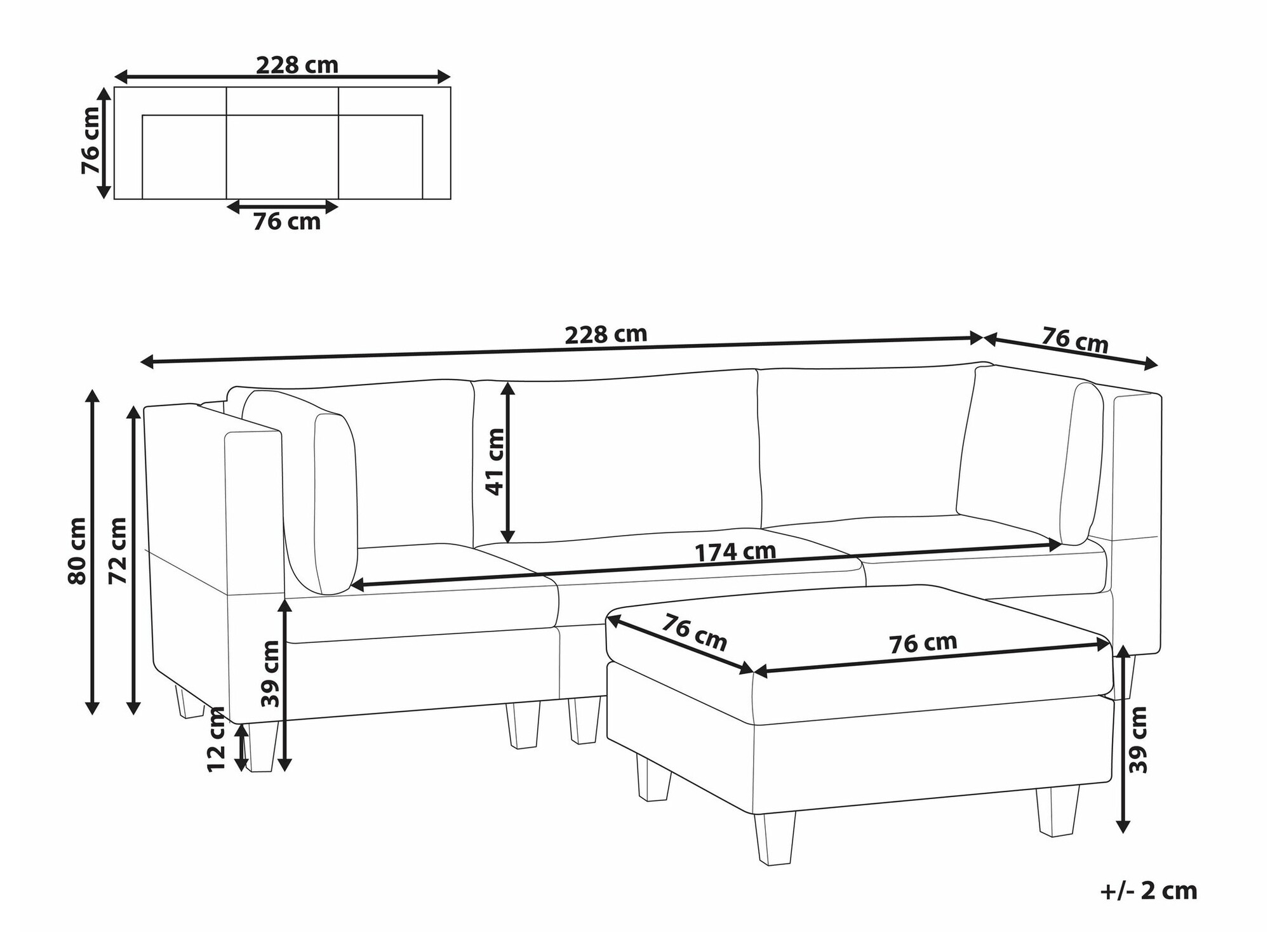 Moduļu dīvāns Elbmeli 100 (Brūns)