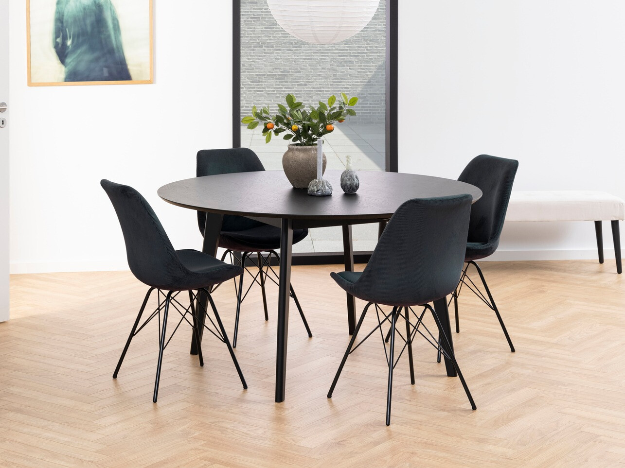 Обеденный гарнитур Norsica 505 (Тёмно-серый + Чёрный)