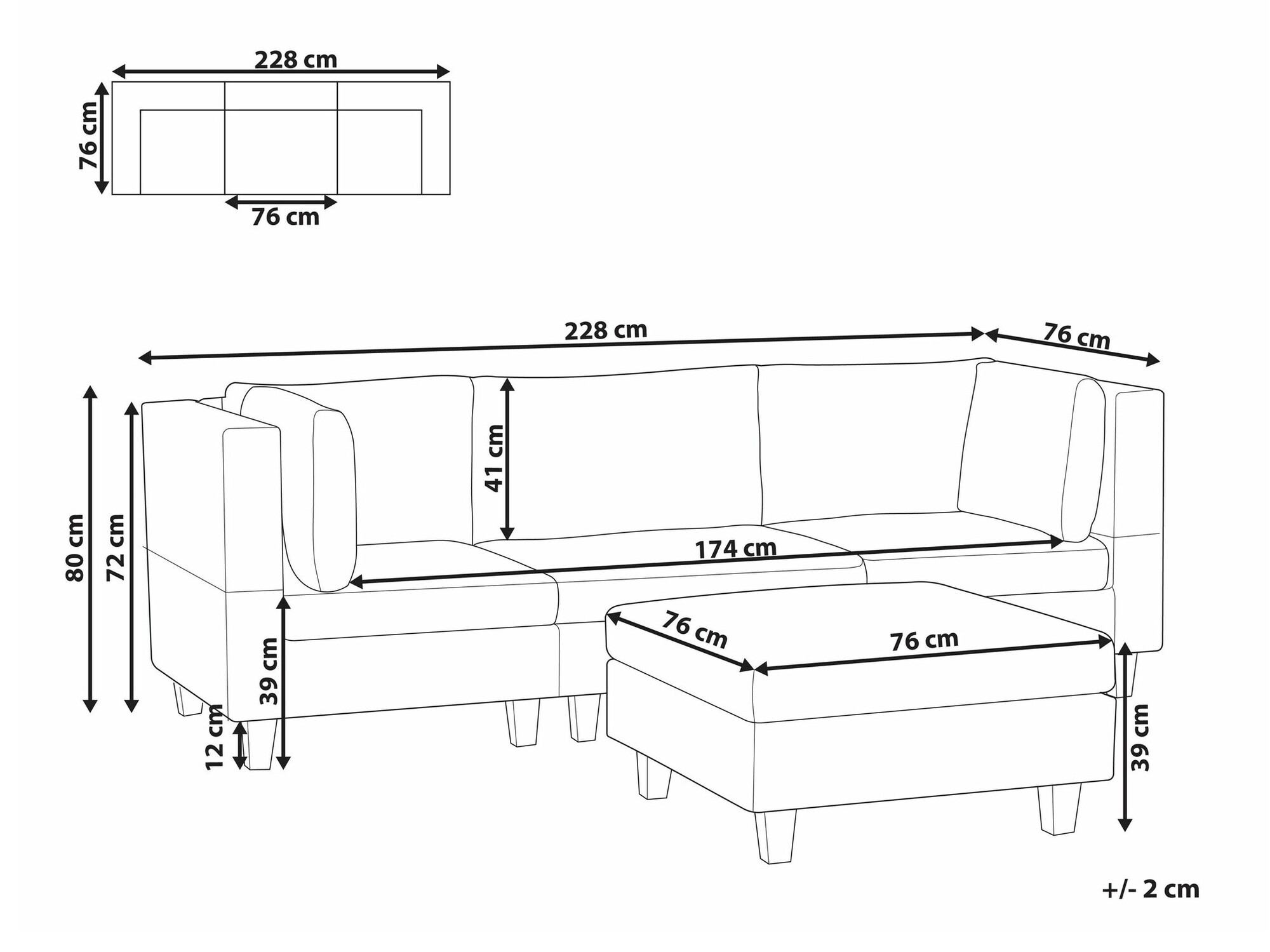 Moduļu dīvāns Elbmeli 100 (Zaļš)