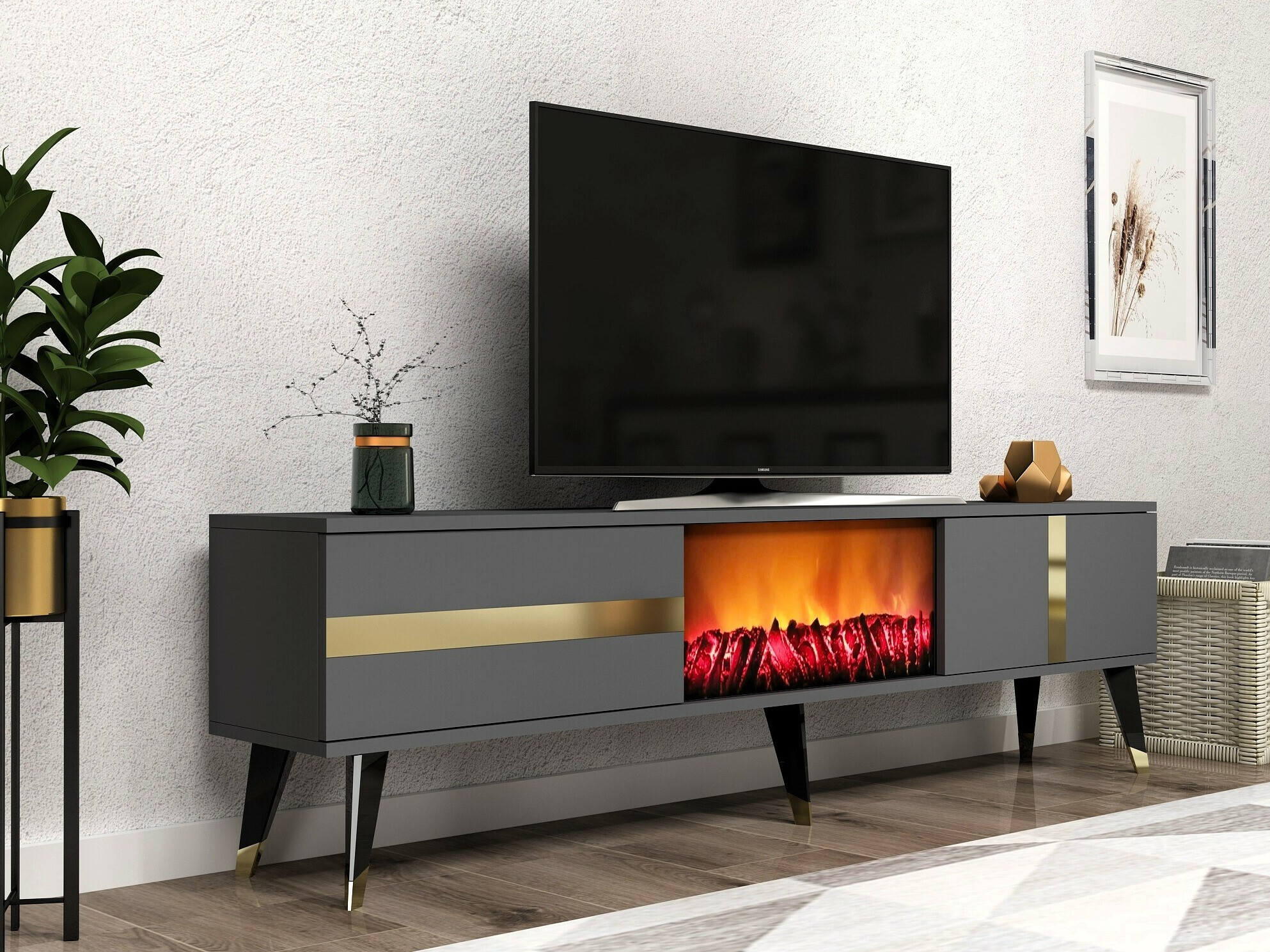 TV galds Kailua 1993 (Antracīts + Zelta)