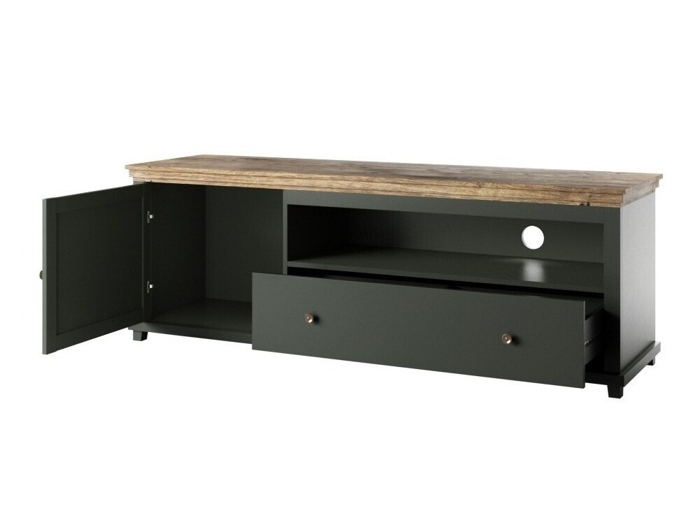 TV galds Tolnue 104 (Tumši zaļš + Lefkas ozols)