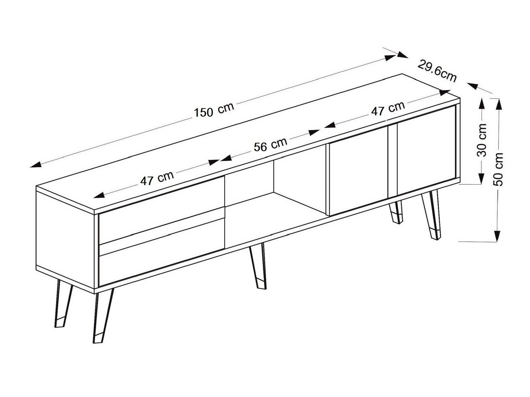 ТВ тумба Kailua 1993 (Белый + Серебряный)