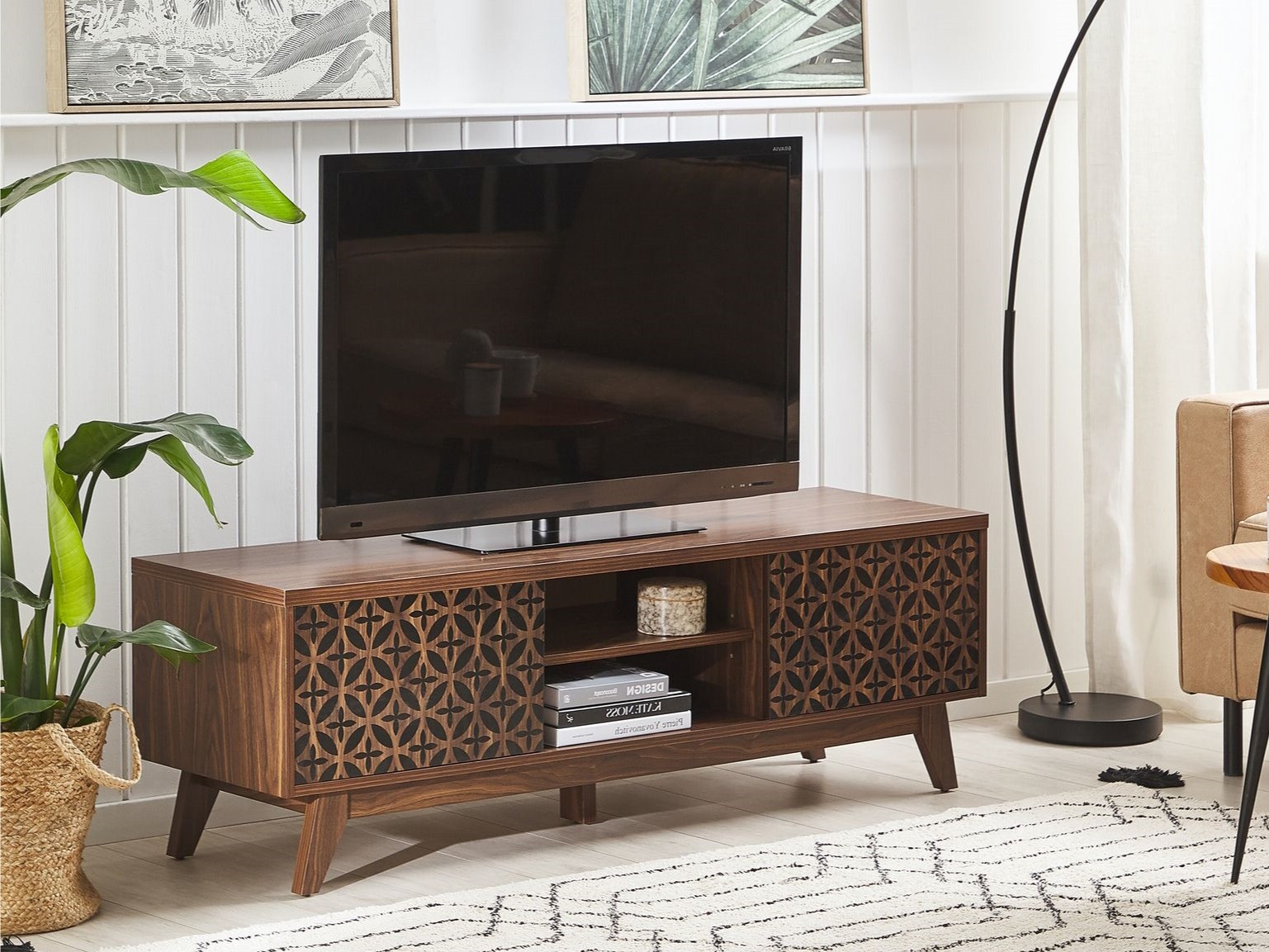 ТВ тумба Berwyn 1146 (Темное дерево + Чёрный)