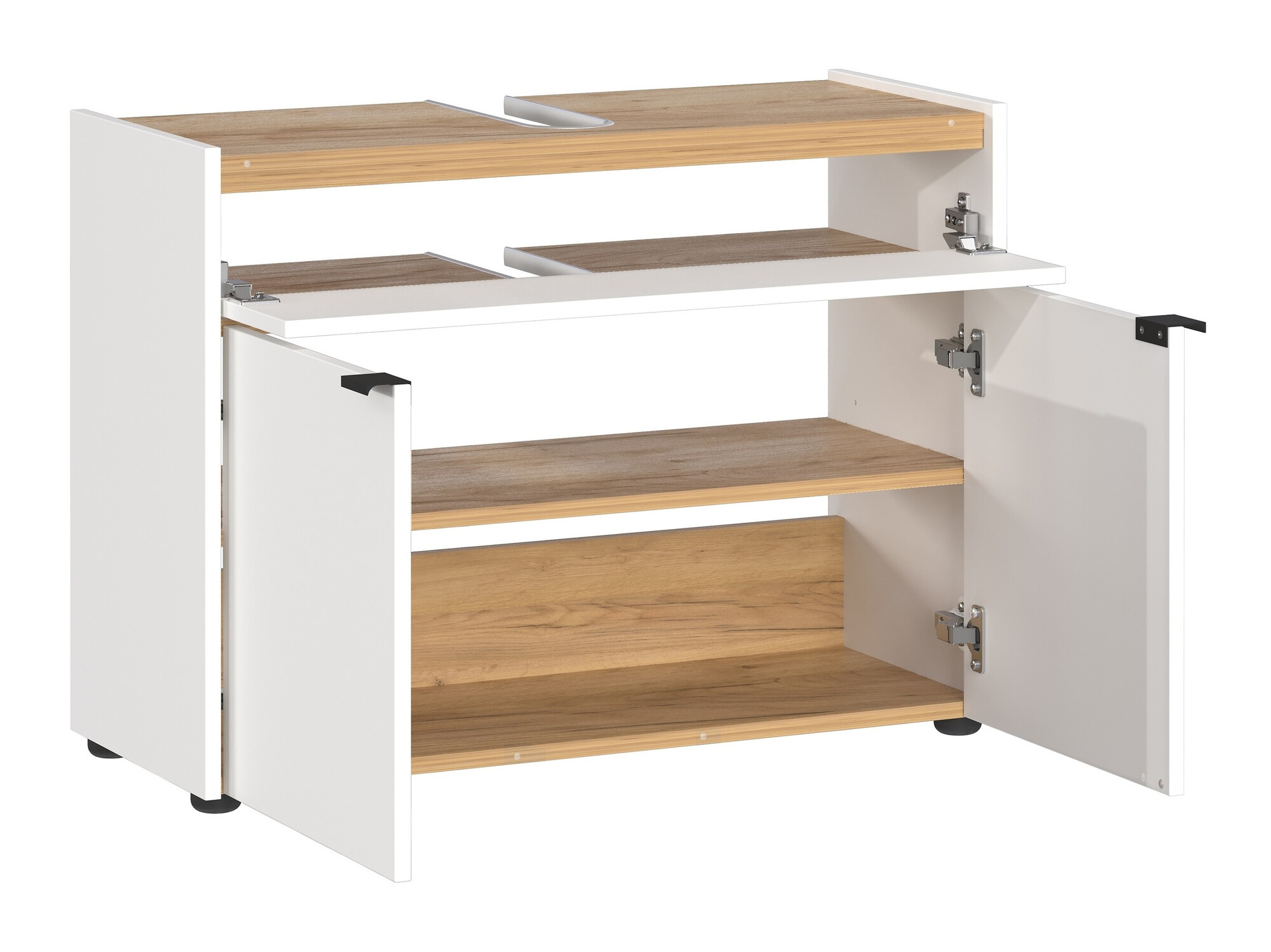 Hапольный шкафчик для ванной Ventei 100 (Белый + Navarra дуб)